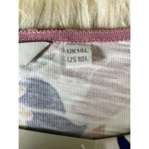 Boden Florrie Jersey Dress 14L Ivory Bird Floral NWT Pockets Resort Chic - Picture 9 of 9